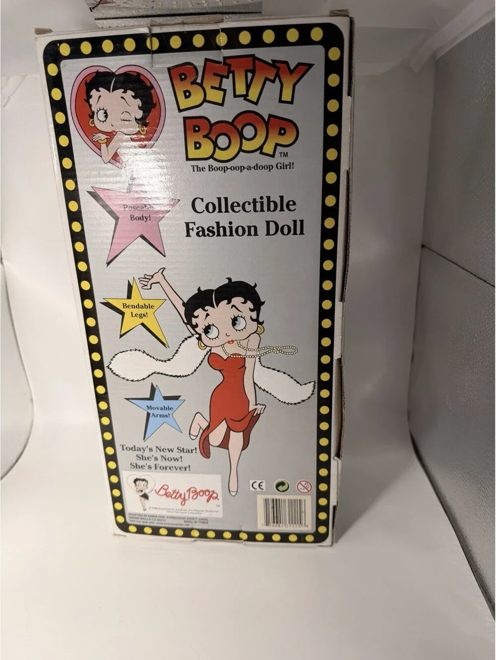 Vintage 1998 Betty Boop Collectible Fashion Doll Black Gown Precious Kids NIB